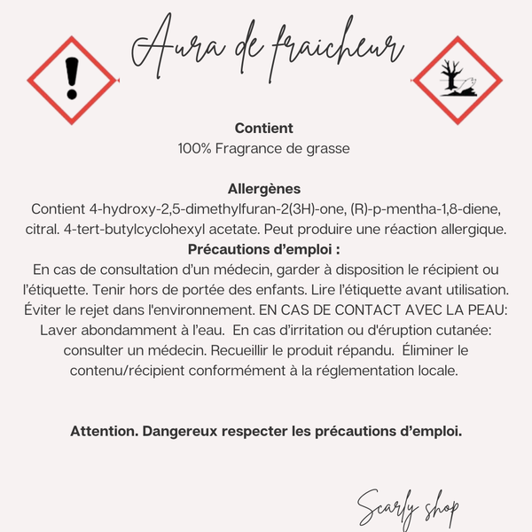 Diffuseur voiture - lessive - Aura de fraicheur -  Scarly Shop