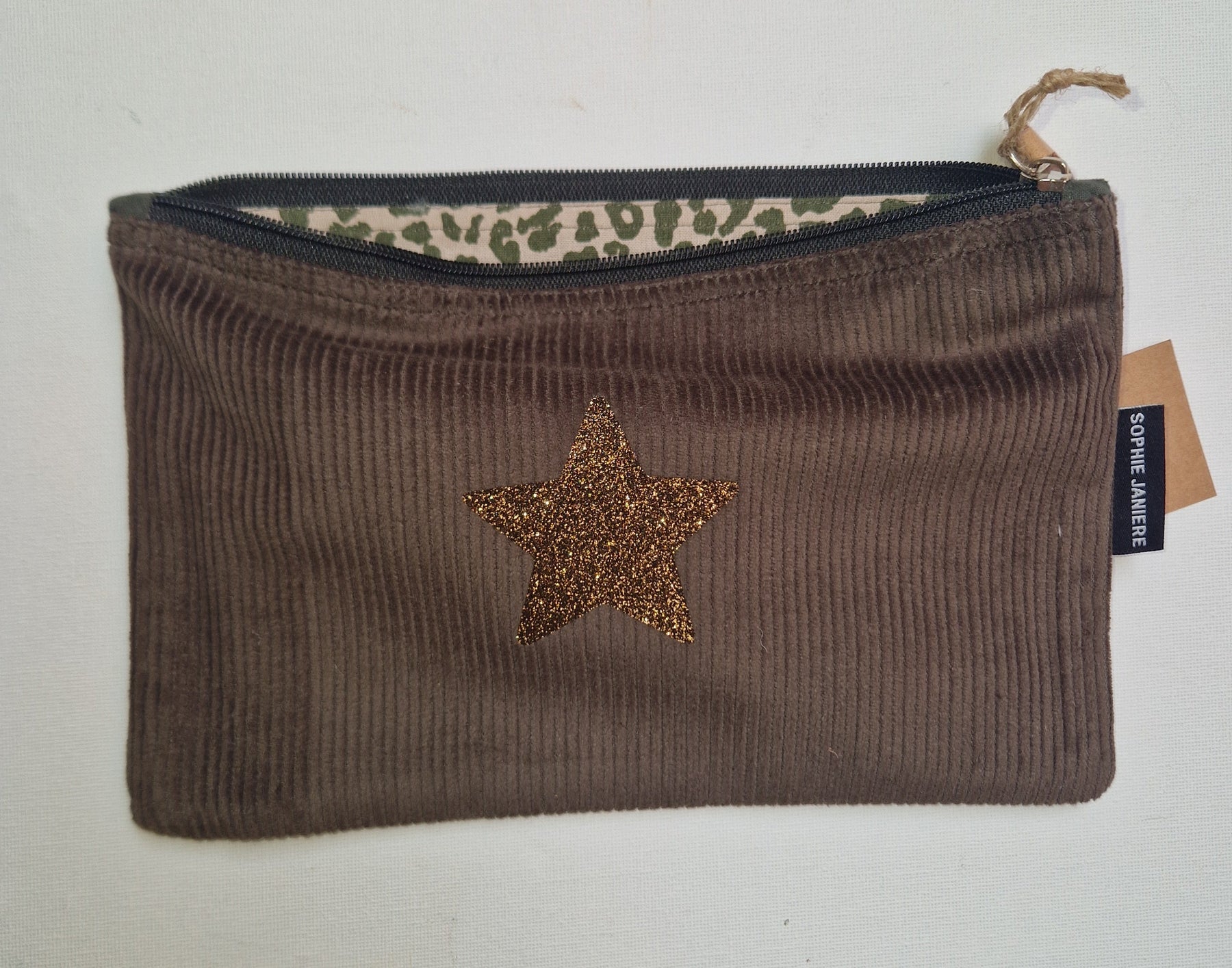 Trousse plate velours paillettes