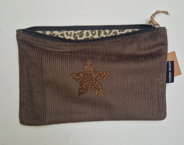 Trousse plate velours paillettes