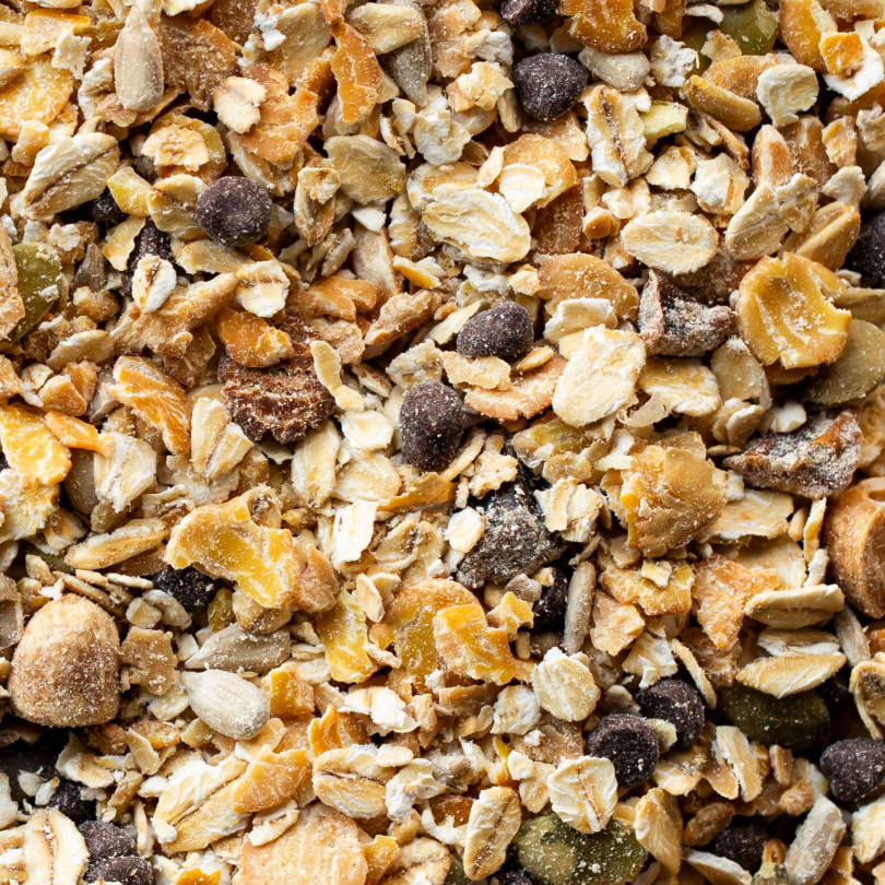 Gros plan sur le muesli bio et protéiné au chocolat Chocohuète de nümorning