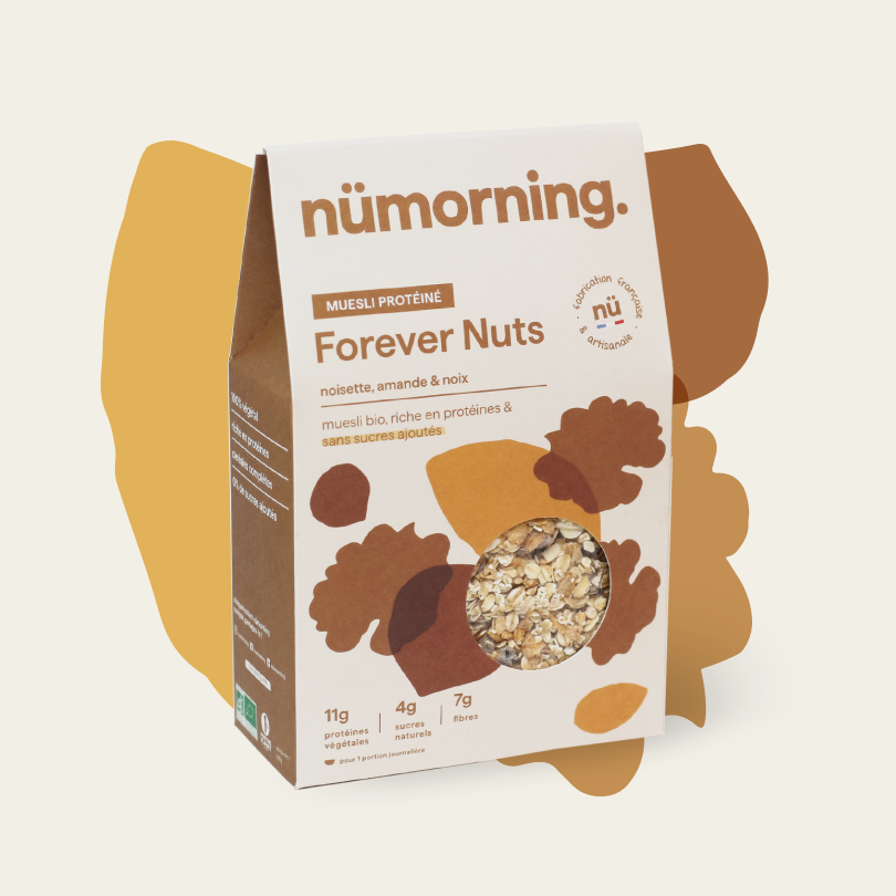 Paquet de 300g de muesli bio et protéiné Forever Nuts nümorning, aux amandes et aux noisettes