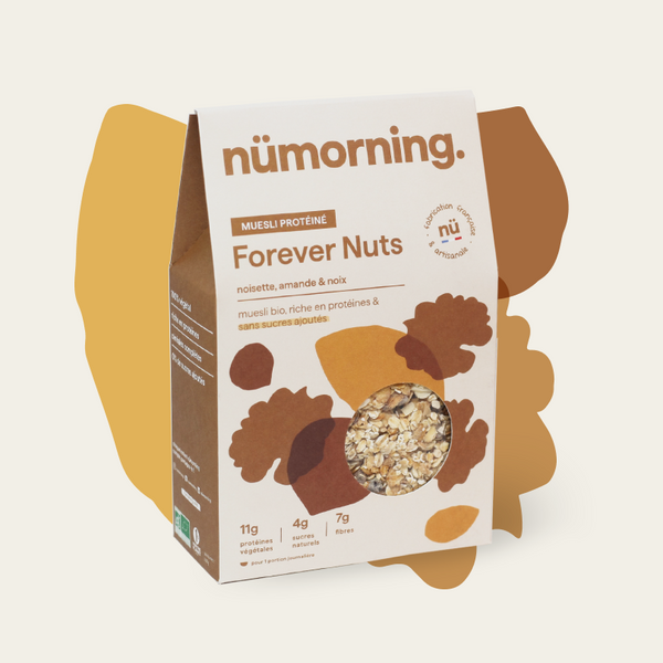 Paquet de 300g de muesli bio et protéiné Forever Nuts nümorning, aux amandes et aux noisettes
