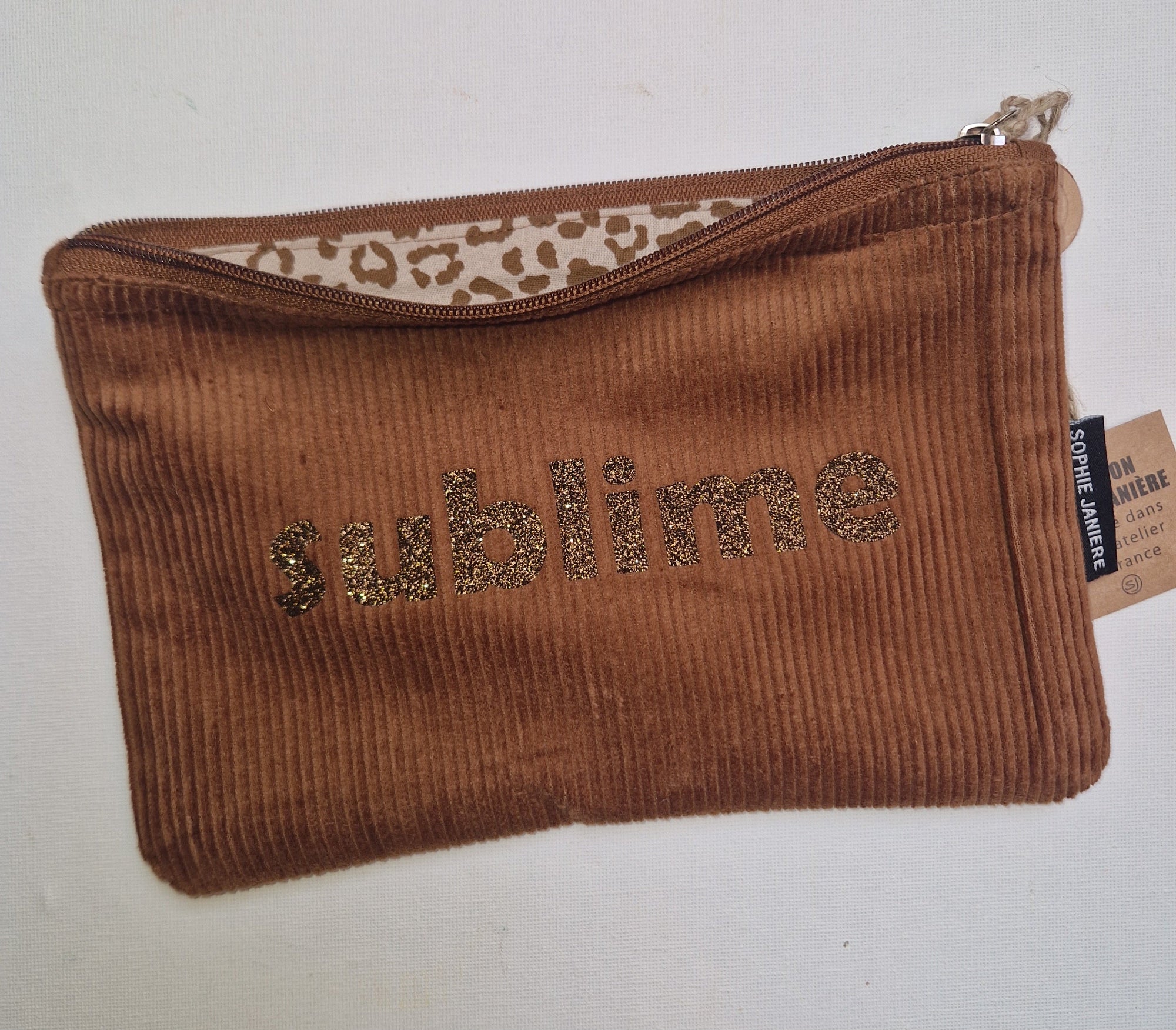Trousse plate velours paillettes