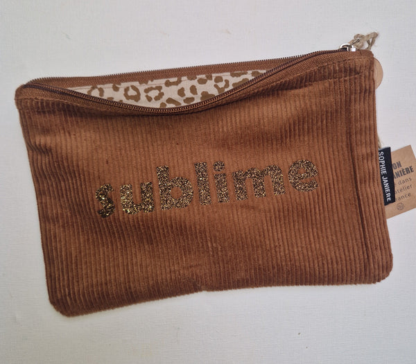 Trousse plate velours paillettes
