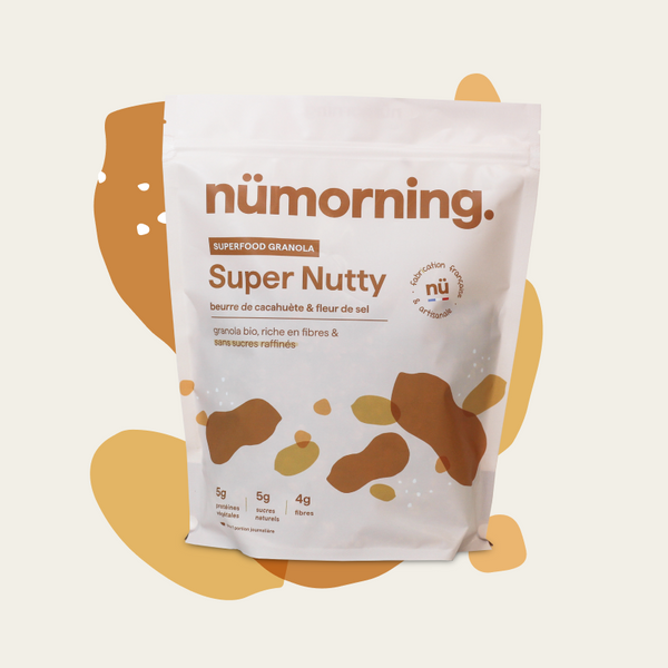 Paquet de 1kg de granola bio Super Nutty nümorning, au beurre de cacahuète